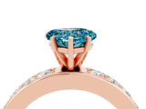 Rose gold Heart Cut Cut Channel Set Diamond Engagement Ring with Four-Prong Setting_4