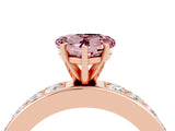 Rose gold Heart Cut Cut Channel Set Diamond Engagement Ring with Four-Prong Setting_4