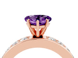 Rose gold Heart Cut Cut Channel Set Diamond Engagement Ring with Four-Prong Setting_4