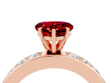 Rose gold Heart Cut Cut Channel Set Diamond Engagement Ring with Four-Prong Setting_4