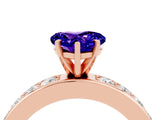 Rose gold Heart Cut Cut Channel Set Diamond Engagement Ring with Four-Prong Setting_4