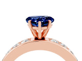 Rose gold Heart Cut Cut Channel Set Diamond Engagement Ring with Four-Prong Setting_4