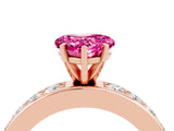 Rose gold Heart Cut Cut Channel Set Diamond Engagement Ring with Four-Prong Setting_4