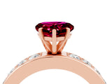 Rose gold Heart Cut Cut Channel Set Diamond Engagement Ring with Four-Prong Setting_4