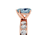 Rose gold Heart Cut Cut Channel Set Diamond Engagement Ring with Four-Prong Setting_5