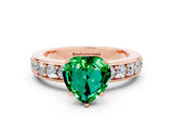 Rose gold Heart Cut Cut Channel Set Diamond Engagement Ring with Four-Prong Setting