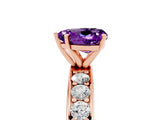 Rose gold Heart Cut Cut Channel Set Diamond Engagement Ring with Four-Prong Setting_5