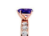 Rose gold Heart Cut Cut Channel Set Diamond Engagement Ring with Four-Prong Setting_5