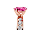 Rose gold Heart Cut Cut Channel Set Diamond Engagement Ring with Four-Prong Setting_5