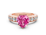 Rose gold Heart Cut Cut Channel Set Diamond Engagement Ring with Four-Prong Setting