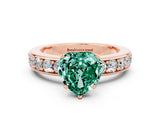 Rose gold Heart Cut Cut Channel Set Diamond Engagement Ring with Four-Prong Setting