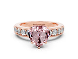 Rose gold Heart Cut Cut Channel Set Diamond Engagement Ring with Four-Prong Setting