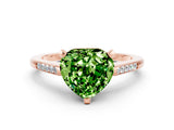 Rose gold Heart Cut Cut Channel Set Solitaire Engagement Ring with Four-Prong Setting