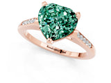 Rose gold Heart Cut Cut Channel Set Solitaire Engagement Ring with Four-Prong Setting_1
