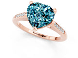 Rose gold Heart Cut Cut Channel Set Solitaire Engagement Ring with Four-Prong Setting_1