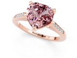 Rose gold Heart Cut Cut Channel Set Solitaire Engagement Ring with Four-Prong Setting_1