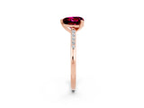 Rose gold Heart Cut Cut Channel Set Solitaire Engagement Ring with Four-Prong Setting_2