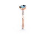 Rose gold Heart Cut Cut Channel Set Solitaire Engagement Ring with Four-Prong Setting_2