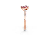Rose gold Heart Cut Cut Channel Set Solitaire Engagement Ring with Four-Prong Setting_2