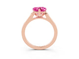 Rose gold Heart Cut Cut Channel Set Solitaire Engagement Ring with Four-Prong Setting_3