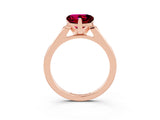 Rose gold Heart Cut Cut Channel Set Solitaire Engagement Ring with Four-Prong Setting_3