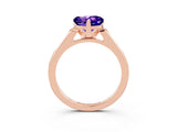 Rose gold Heart Cut Cut Channel Set Solitaire Engagement Ring with Four-Prong Setting_3