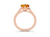 Rose gold Heart Cut Cut Channel Set Solitaire Engagement Ring with Four-Prong Setting_3