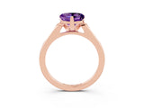 Rose gold Heart Cut Cut Channel Set Solitaire Engagement Ring with Four-Prong Setting_3