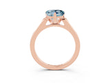 Rose gold Heart Cut Cut Channel Set Solitaire Engagement Ring with Four-Prong Setting_3