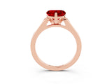 Rose gold Heart Cut Cut Channel Set Solitaire Engagement Ring with Four-Prong Setting_3