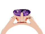 Rose gold Heart Cut Cut Channel Set Solitaire Engagement Ring with Four-Prong Setting_4