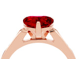 Rose gold Heart Cut Cut Channel Set Solitaire Engagement Ring with Four-Prong Setting_4