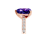 Rose gold Heart Cut Cut Channel Set Solitaire Engagement Ring with Four-Prong Setting_5