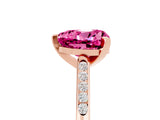 Rose gold Heart Cut Cut Channel Set Solitaire Engagement Ring with Four-Prong Setting_5