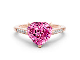 Rose gold Heart Cut Cut Channel Set Solitaire Engagement Ring with Four-Prong Setting