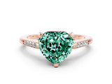 Rose gold Heart Cut Cut Channel Set Solitaire Engagement Ring with Four-Prong Setting