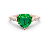 Rose gold Heart Cut Cut Channel Set Solitaire Engagement Ring with Four-Prong Setting