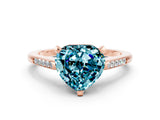 Rose gold Heart Cut Cut Channel Set Solitaire Engagement Ring with Four-Prong Setting