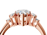 Rose gold Heart Cut Cut Diamond Cluster Ring with Solitaire Band and Four-Prong Setting_19
