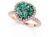 Rose gold Heart Cut Cut Diamond Floral Halo Engagement Ring with Pavé Band and Prong Setting_1