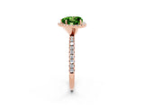 Rose gold Heart Cut Cut Diamond Floral Halo Engagement Ring with Pavé Band and Prong Setting_2