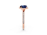 Rose gold Heart Cut Cut Diamond Floral Halo Engagement Ring with Pavé Band and Prong Setting_2