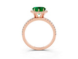 Rose gold Heart Cut Cut Diamond Floral Halo Engagement Ring with Pavé Band and Prong Setting_3