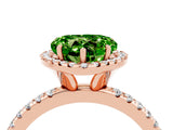 Rose gold Heart Cut Cut Diamond Floral Halo Engagement Ring with Pavé Band and Prong Setting_4