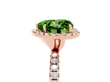 Rose gold Heart Cut Cut Diamond Floral Halo Engagement Ring with Pavé Band and Prong Setting_5