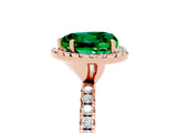 Rose gold Heart Cut Cut Diamond Floral Halo Engagement Ring with Pavé Band and Prong Setting_5