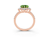 Rose gold Heart Cut Cut Diamond Floral Halo Pave Band with Prong Setting_3