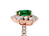 Rose gold Heart Cut Cut Diamond Floral Halo Pave Band with Prong Setting_5
