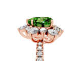 Rose gold Heart Cut Cut Diamond Floral Halo Pave Band with Prong Setting_5