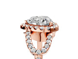 Rose gold Heart Cut Cut Diamond Halo Engagement Ring with Open Split Pavé Band_14